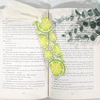 Citrus Fruit Slice Acrylic Bookmark Hand Drawn Clear Book Marker