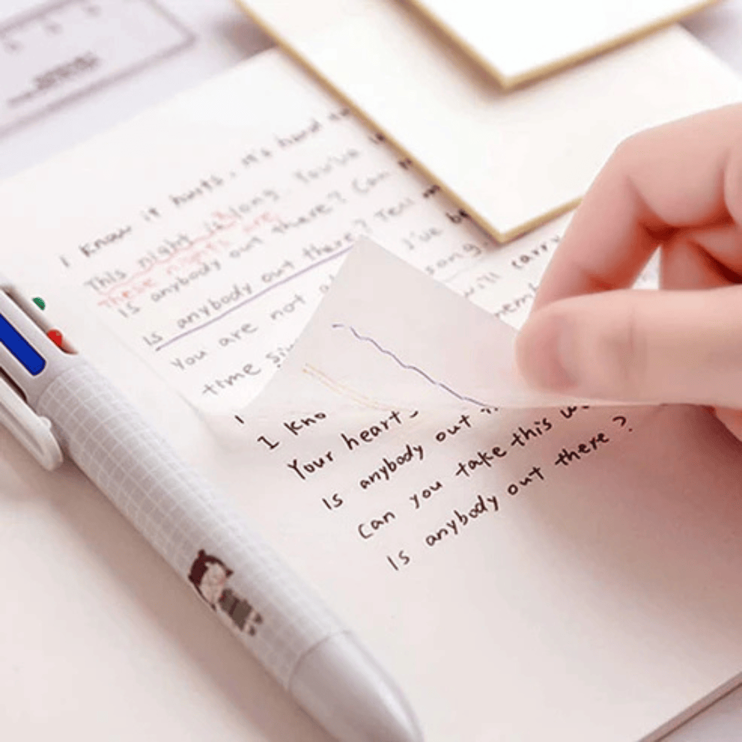 Transparent Sticky Notes Clear Self Adhesive 50 Sheets
