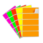 150 Pieces Color-Coded Rectangle Labels Fluorescent