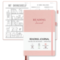 Pink A5 Reading Journal Hardcover Book Log Tracker 104 Pages