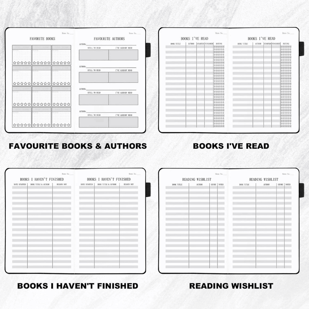 Pink A5 Reading Journal Hardcover Book Log Tracker 104 Pages