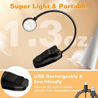 Rechargeable Clip-on Book Light 9 Modes Eye-Caring Reading Lamp