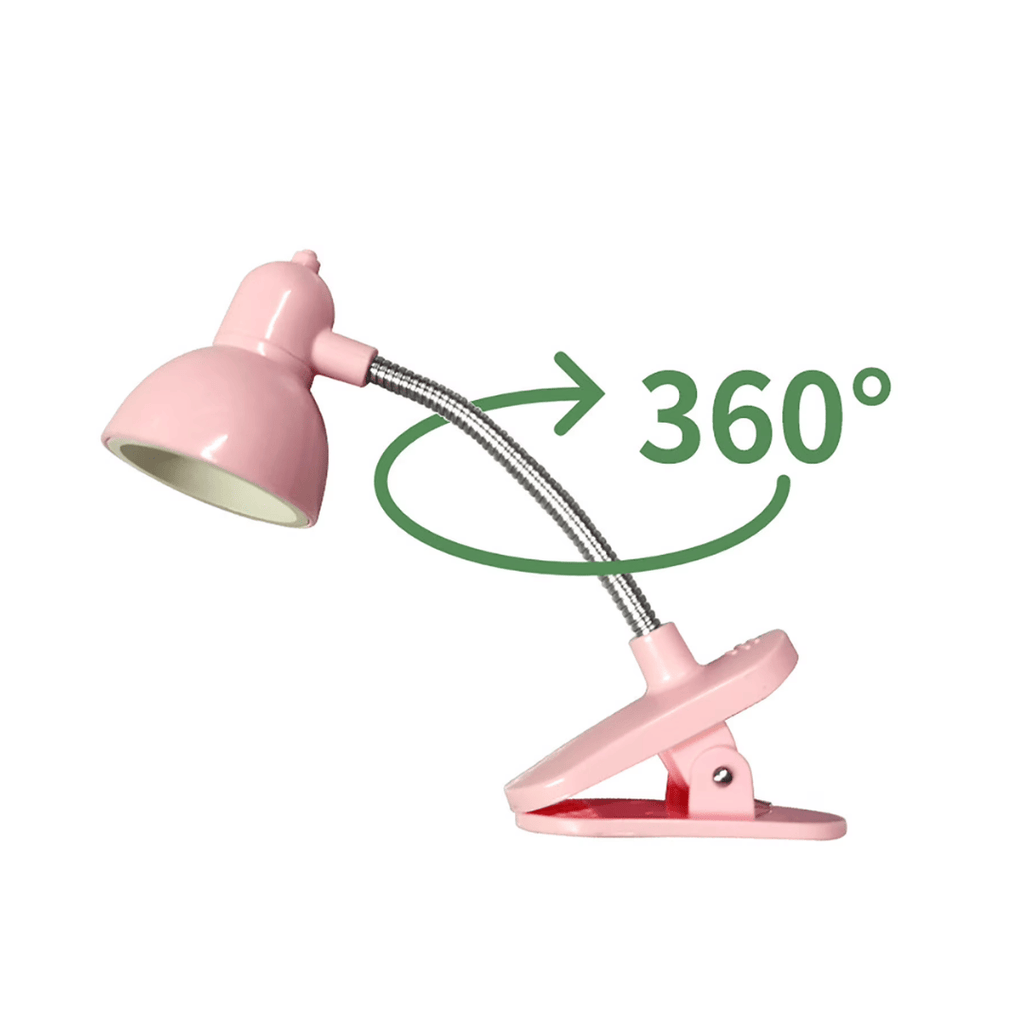 Pink Mini LED Clip-On Reading - Battery Operated Portable Book Lights