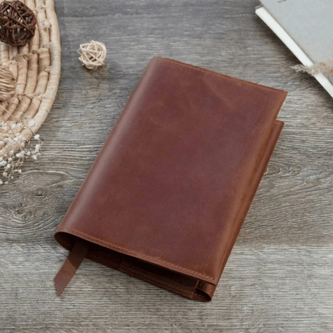 PU Leather Notebook Sleeve - Portable Protective Book Cover Pouch