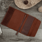 PU Leather Notebook Sleeve - Portable Protective Book Cover Pouch