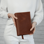 PU Leather Notebook Sleeve - Portable Protective Book Cover Pouch