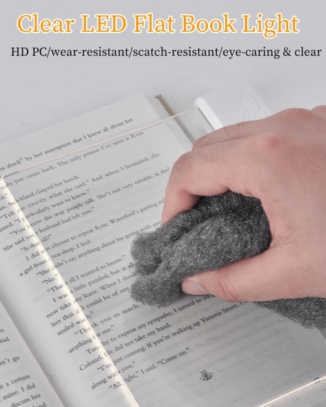 Ultra-Slim Flat Panel LED Book Light for Night Reading