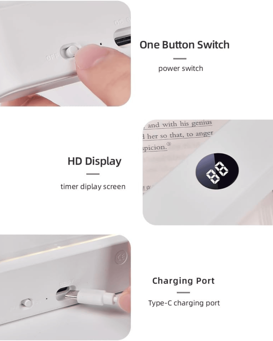 Ultra-Slim Flat Panel LED Book Light for Night Reading